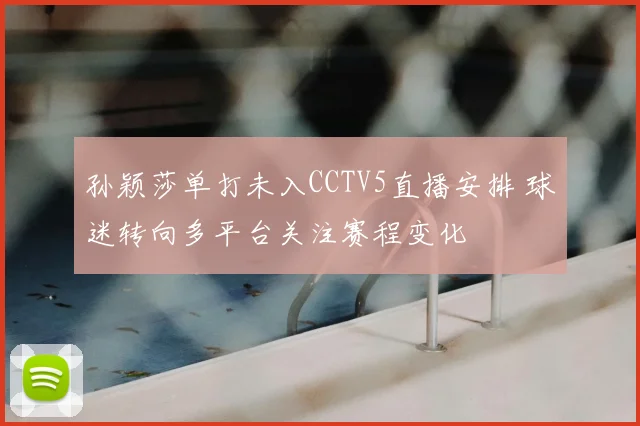 孙颖莎单打未入CCTV5直播安排 球迷转向多平台关注赛程变化